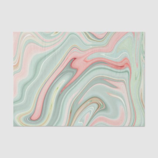 Papier Mousseline Agate/marbre vert et rose (Recto)