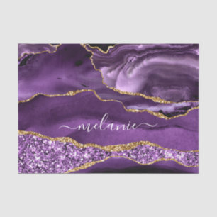 Papier Mousseline Agate Purple Gold Parties scintillant Nom personna