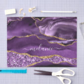 Papier Mousseline Agate Purple Gold Parties scintillant Nom personna (Artisanat)