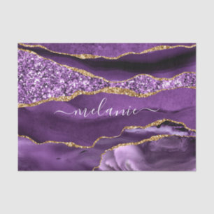 Papier Mousseline Agate Purple Gold Parties scintillant Nom personna