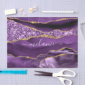 Papier Mousseline Agate Purple Gold Parties scintillant Nom personna (Artisanat)