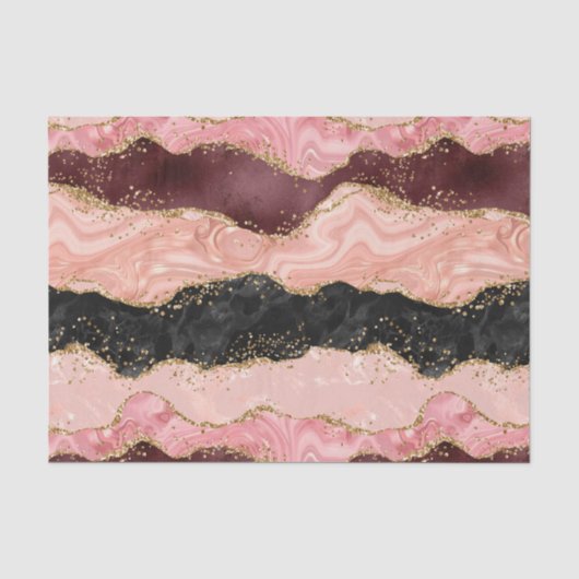 Papier Mousseline Agate sequins noir et rose (Recto)