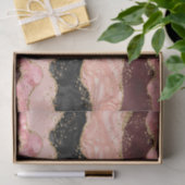Papier Mousseline Agate sequins noir et rose (Cadeau)