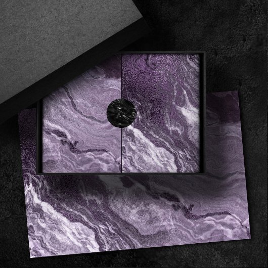 Papier Mousseline Agate violette cristallisée | Moody Marbled Stone