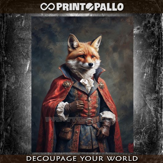 Papier Mousseline âge victorien Cossack Fox en uniforme militaire
