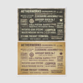 Papier Mousseline Aged Distressed Steampunk Work Signs FA9 Decoupage (Recto)