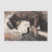 Papier Mousseline Aging Pianist With Swirling Notes Decoupage (Recto)