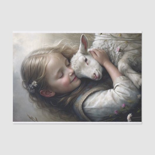 Papier Mousseline Agneau Embrasser le découpage (Recto)