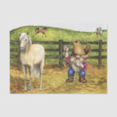 Papier Mousseline Agritourisme Cheval Cowboy Gnome Paysage (Recto)