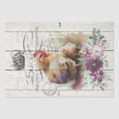 Papier Mousseline Agritourisme Floral Leghorn Poulets (Recto)