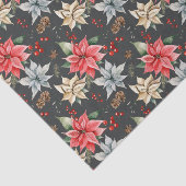 Papier Mousseline Agritourisme Poinsettia Aquarelle Foliing d'hiver (Détail)