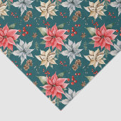 Papier Mousseline Agritourisme Poinsettia Aquarelle Foliing d'hiver (Détail)