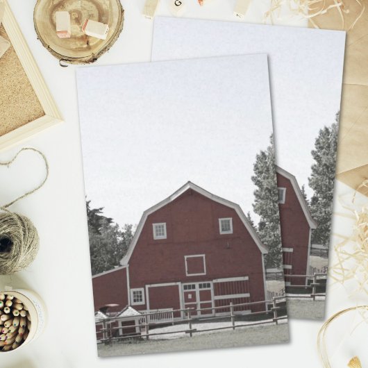 Papier Mousseline Agritourisme rustique de l'Ouest ferme rouge grang