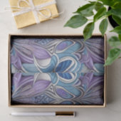 Papier Mousseline AI Art Silver Blue Lavender Turquoise (Cadeau)