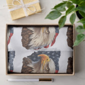 Papier Mousseline Aigle à drapeau américain (Cadeau)
