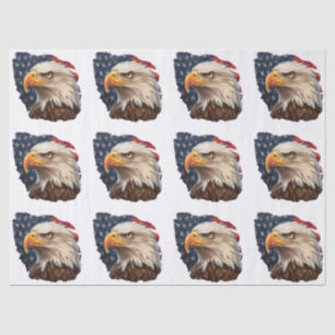 Papier Mousseline Aigle à drapeau américain