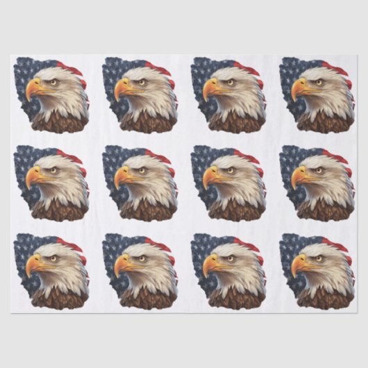 Papier Mousseline Aigle à drapeau américain (Recto)