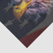 Papier Mousseline Aigle à tête blanche américain avec drapeau (Détail)