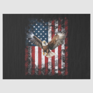 Papier Mousseline Aigle Patriotique 4 Juillet USA Drapeau Américain