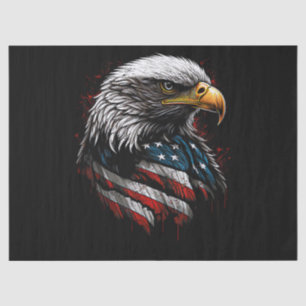 Papier Mousseline Aigle Patriotique USA Drapeau Américain 4 Juillet