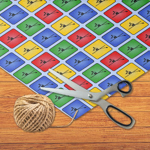 Papier Mousseline Aiguillage de couleurs primaires sports à motif