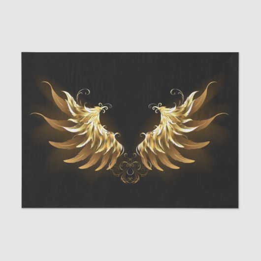 Papier Mousseline Ailes d'Ange d'or sur arrière - plan noir (Recto)