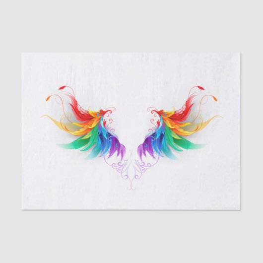 Papier Mousseline Ailes fluffy arc-en-ciel (Recto)