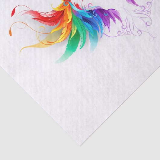 Papier Mousseline Ailes fluffy arc-en-ciel (Détail)
