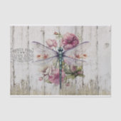 Papier Mousseline Ailes translucides libellule Fleurs roses (Recto)