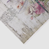 Papier Mousseline Ailes translucides libellule Fleurs roses (Détail)