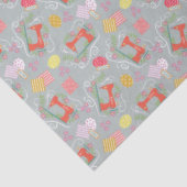 Papier Mousseline Aimer Machine à coudre gris (Détail)
