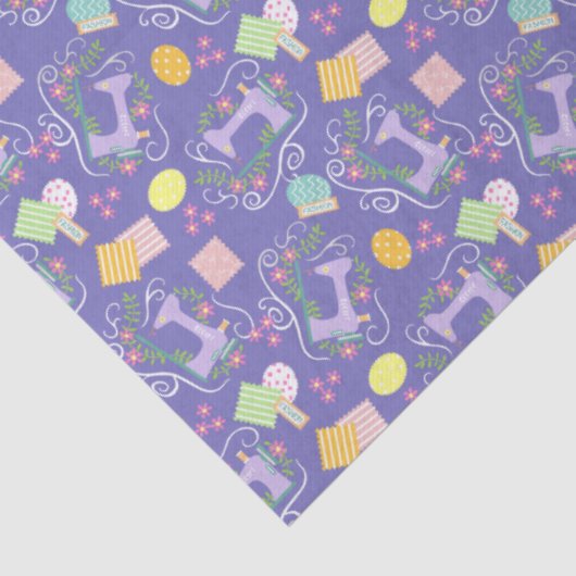 Papier Mousseline Aimer Machine à coudre violet (Détail)