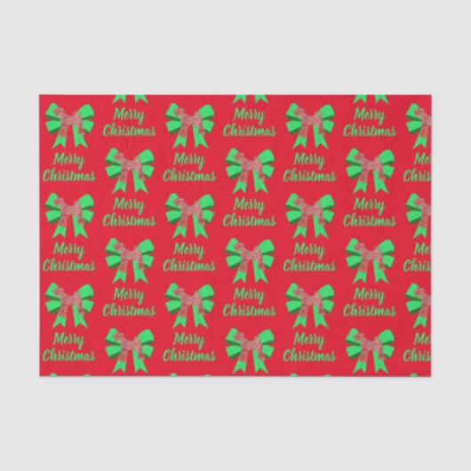 Papier Mousseline Airedale Terrier Chien de Noël et Bow vert (Recto)