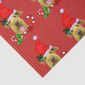 Papier Mousseline Airedale Terrier Santa Hat Noël (Détail)