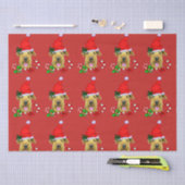 Papier Mousseline Airedale Terrier Santa Hat Noël (Artisanat)