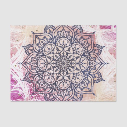 Papier Mousseline Airy Mandala Happy Pink Purple Yellow (Recto)