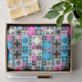 Papier Mousseline Ajouter Nom & Relation Anniversaire Magenta & Bleu (Cadeau)