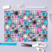 Papier Mousseline Ajouter Nom & Relation Anniversaire Magenta & Bleu (Artisanat)