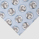 Papier Mousseline Alaskan Malamute Peinture Mal Mally Sled Chien Art (Détail)