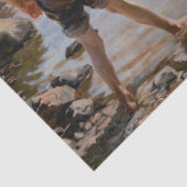 Papier Mousseline Albert Edelfeue - Les garçons jouent sur le rivage (Détail)