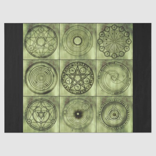 Papier Mousseline alchimie symboles papier de tissu (Recto)