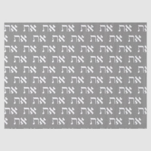 Papier Mousseline Aleph Tav White sur Silver