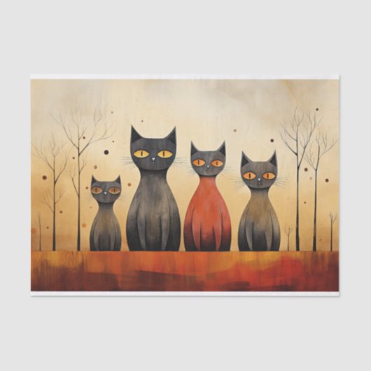 Papier Mousseline Alerte aux chats, à l'attention, IA générée, (Recto)