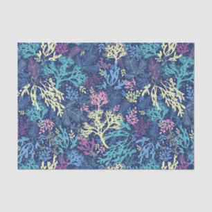 Papier Mousseline Algues bleues