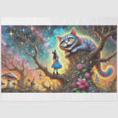 Papier Mousseline Alice and Cat Twilight Tree Talk Decoupage (Recto)