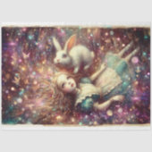 Papier Mousseline Alice and White Rabbit Dreamy Descent Decoupage (Recto)