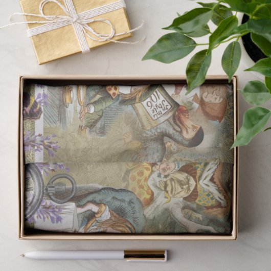 Papier Mousseline Alice au pays des merveilles (Cadeau)
