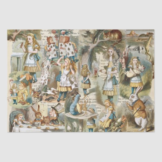 Papier Mousseline Alice Au Pays Des Merveilles (Recto)