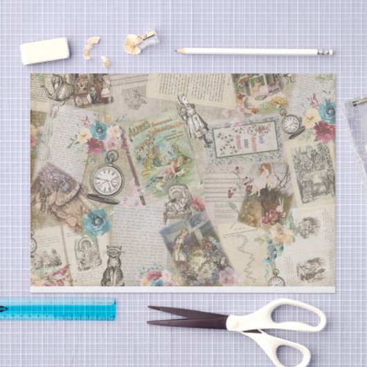 Papier Mousseline Alice au pays des merveilles (Artisanat)