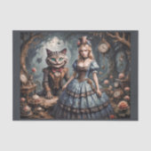 Papier Mousseline Alice au pays des merveilles avec Cheshire cat (Recto)